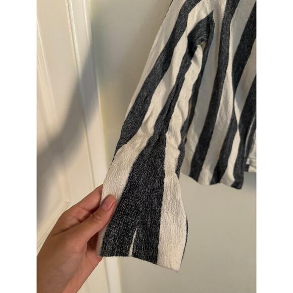 Mango Blazer Women's XXS Black Striped White Casual Jacket Open - Picture 4 of 6